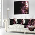 thumbnail image 3 of Designart Purple Shiny Fractal Flowers - Abstract Throw Pillow - 18x18, 3 of 5