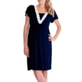 thumbnail image 2 of PALACLOTH Women Short Sleeve Nursing Breastfeeding Dress Knee-length Plain Color Maternity Dress, 2 of 3