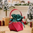 thumbnail image 4 of Festive Christmas Tote Bag for Gift Wrapping Small Gifts, Artificial Leather Reusable Holiday Shopping Bag with Handles for Candy Decor, 4 of 6
