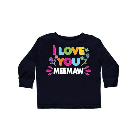 

Inktastic I Love You Meemaw with Flowers Gift Toddler Toddler Girl Long Sleeve T-Shirt