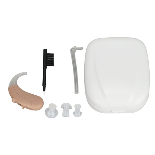 Audífono profesional portátil ergonómico con volumen ajustable para personas mayores.