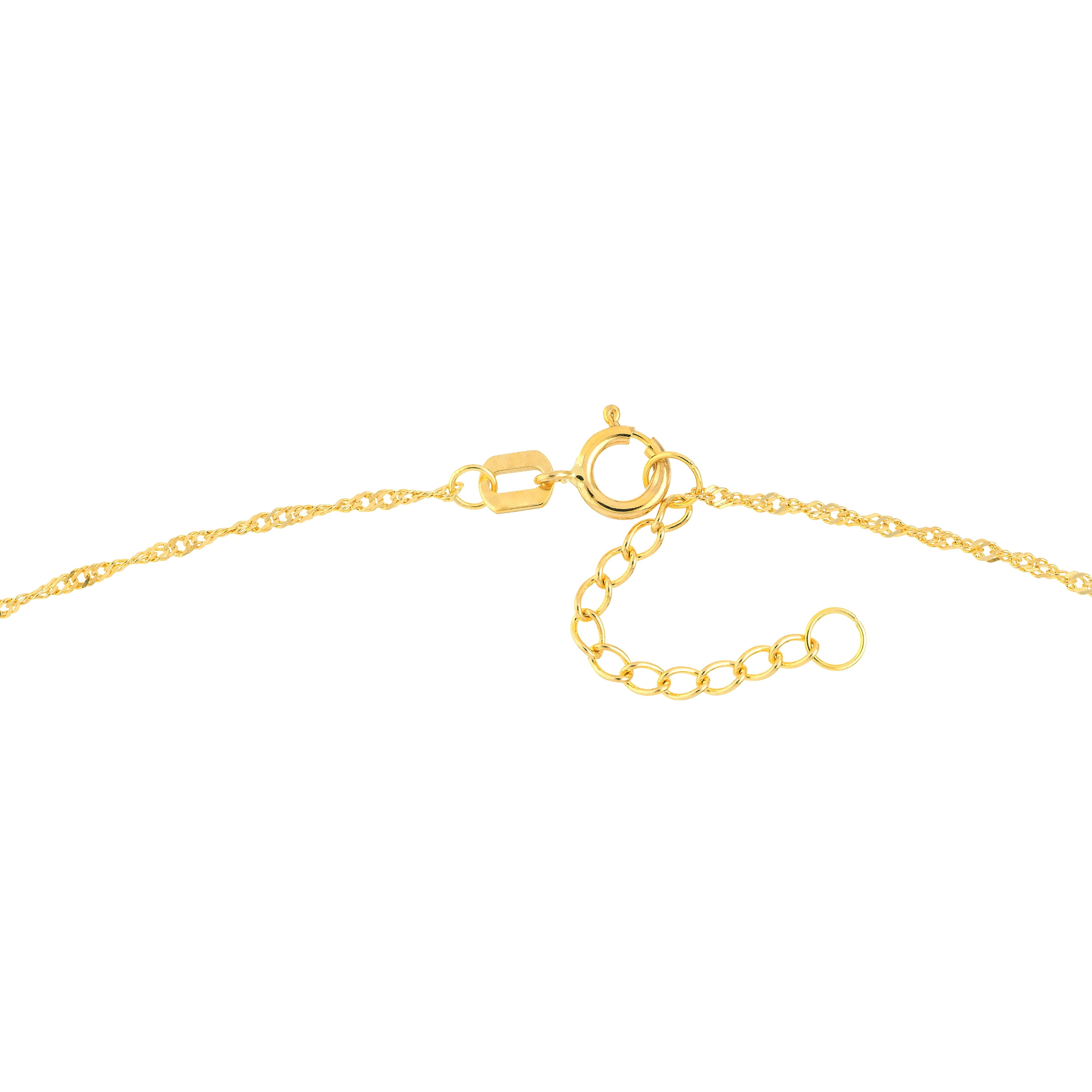 14K Two-Tone Gold Women's Adjustable 9"-10" Anklet with 3 Pink Hearts