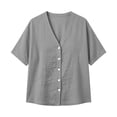 thumbnail image 4 of Xugsiok Womens Cardigan Sweaters Fashion Casual Solid Color V-Neck Button Down Short Sleeve Cover Up, 4 of 7