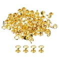 thumbnail image 1 of Unique Bargains 100 Sets Leather Rivets 9mm Double Cap Rivets 10mm Height Studs Gold Tone, 1 of 5