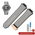 thumbnail image 3 of Correa de reloj con hebilla de acero suave y cómoda para la serie HUBLOT Yubo Big Bang Tattoo, correas de reloj de silicona impermeables de 27 x 17 mm, 3 of 5