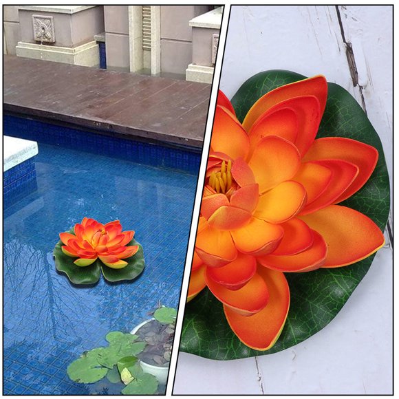 UPOUART 2Ud Artificial Lotus Decor Para Con Hojas Y Flores Simuladas Realistas