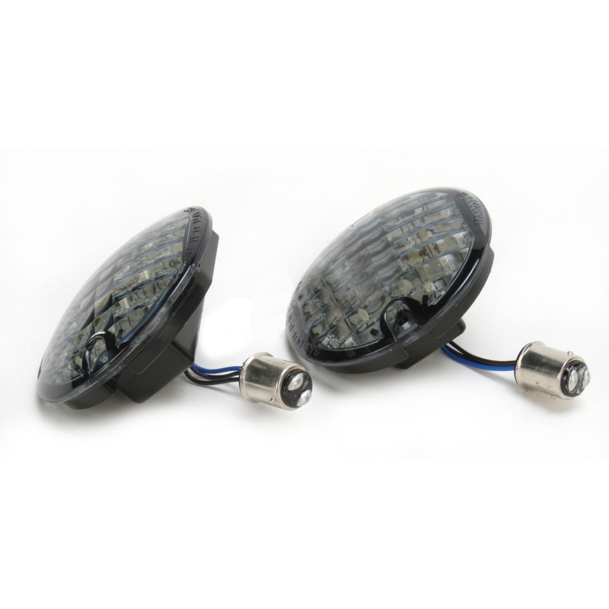 Front Turn Signal Inserts Kuryakyn 5441 L.E.D Flat Style with Smoke Lenses 