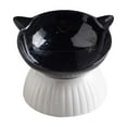 thumbnail image 1 of Adjustable Elevated Cat Bowl - Ceramic, Detachable, Angled Design for Spine Health, Cute Cat Shape, Reduces Vomiting, Holds Food & Water, 1 of 4