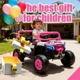 thumbnail image 2 of Xuanlur 12V 4.5AH Ride on UTV for Kids, Electric Car w/Parents Control & App Control, 25W*2 Motors Battery Powered w/Slow Start, Swing Function, Lights, Music, Ride on Toy for Kids Aged 3-6, Pink, 2 of 7