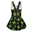 thumbnail image 5 of COEQINE Girls One Piece Swimsuit with Skirt & Built-in Brief Liner, Tank Neck Bathing Suit for Kids 3-4 Years, Polyester Spandex Swim Dress for Swim Lessons, Jamaican Flag Retro, 5 of 8