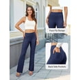 thumbnail image 4 of Womens Bootcut Dress Pants Business Casual Work Pants with Pockets High Waist Stretchy Trousers Pull On Office Slacks, 4 of 10