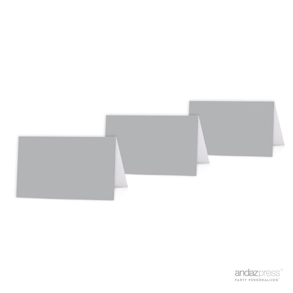 Koyal Wholesale Gray Table Tent Printable Place Cards, 20-Pack for Events