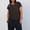 Brown, variant on Women Short Sleeve Workout Shirts Open Back Tops Casual Yoga Athletic Gym Slouchy Crop Running Tees Black XXL(XXL)