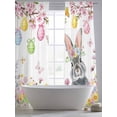 thumbnail image 5 of Easter Bunny Sheer Curtains 108 Inch Length 2 Panels Set Window Treatments, Colorful Easter Eggs Spring Pink Peach Flowers Rod Pocket Semi Curtains for Living Room/Bedroom/Kitchen, 104"W x 108"L, 5 of 7