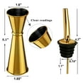 thumbnail image 6 of JTCAREERS Jigger for Bartending, Japanese Professional Cocktail Jigger, Jigger 2 OZ 1 OZ with Measurements Inside, Premium 304 Stainless Steel (Gold, 1 Jigger+ 2 Pourers), 6 of 8