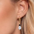 thumbnail image 3 of Gem Stone King 18K Yellow Gold Plated Silver White Moissanite and Black Onyx Dangle Earrings for Women with Lab Grown Diamond (4.67 Cttw, Oval 9X7MM), 3 of 6
