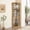 Light Oak, variant on Corner Lighted Curio Cabinet - Glass Display for Living Room with Adjustable Shelves & Light - Cherry