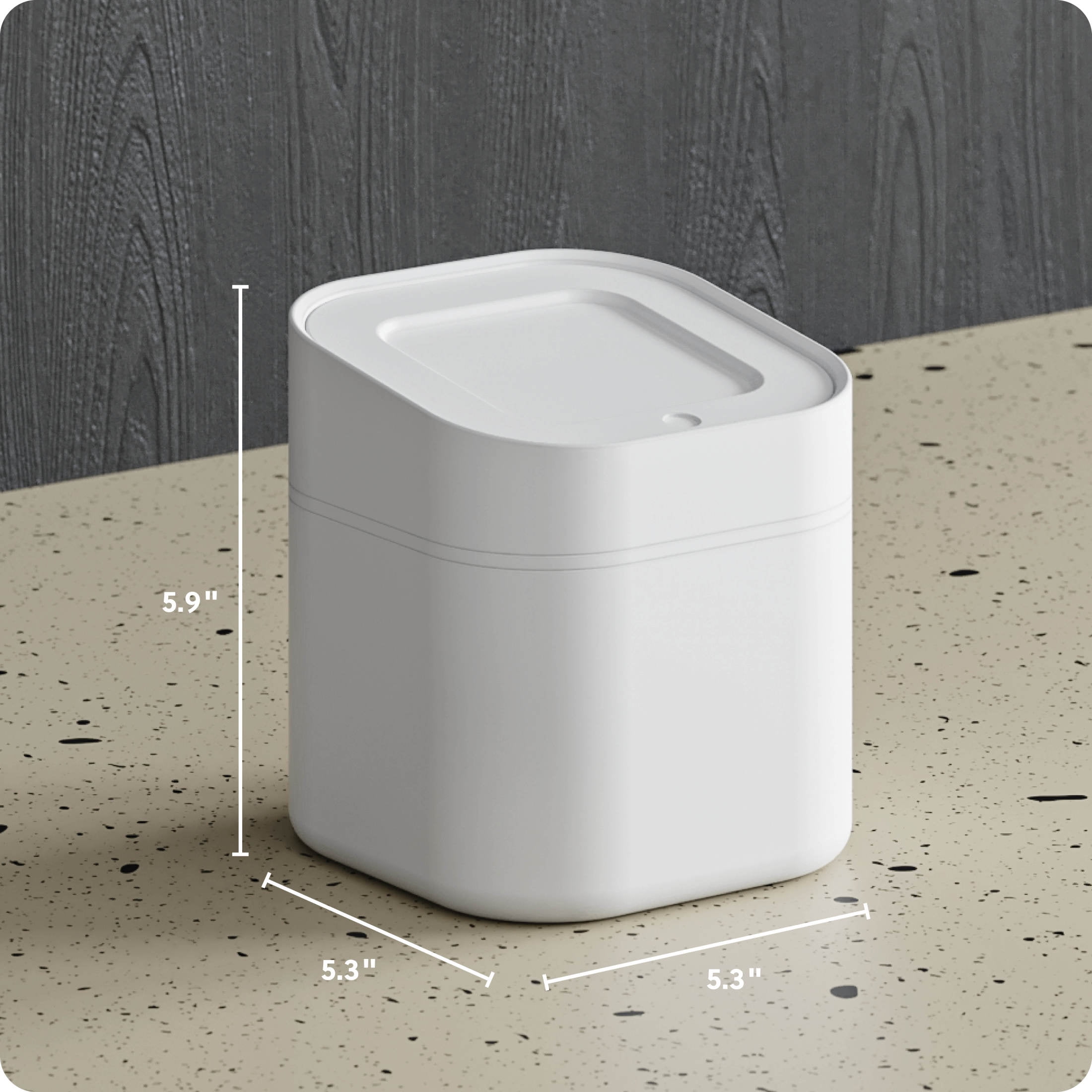 U&nbsp;Brands&nbsp;Desktop Mini Trash Can, Wastebasket, Indoor, Office,&nbsp;5.9 x 5.3 x 5.3 in., White, 1 Each