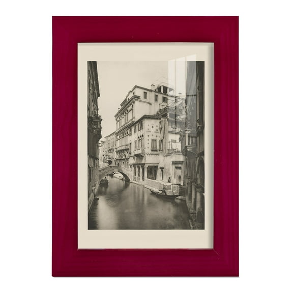 Vintage Views of Venice VI - Framed Print w/glass - Cherry Red