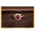 thumbnail image 5 of Superb 2.05 Carat 7mm Cushion Cut Red Ruby And Moissanite Diamond Double Halo Engagement Ring in 10k Rose Gold, 5 of 5