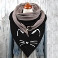 thumbnail image 1 of PVCS Universal Autumn Winter Warm Windproof Cat Prints Double-Layer Buckle Scarf, 1 of 2