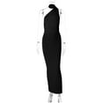 thumbnail image 4 of Antinious Ladies Summer Dress,Formal Party Dresses for Women,Wedding Guest Dresses for Women Solid Hanging High Slit Sleeveless Formal Evening Dresses,Black,M, 4 of 5