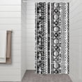 thumbnail image 3 of Small Stall Narrow Shower Curtain 36"W x 72"L – Tropical Bohemian Leaves, Mid-Century Abstract Boho Botanical Bathroom Decor, Vintage Floral Palm Leaf Pattern, Rustic Tribal Folk Style, 3 of 5