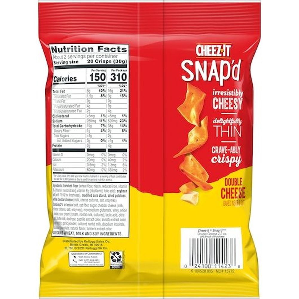 Cheez It Double Cheese Cracker, 2.2 Ounce -- 6 per Case.