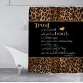 thumbnail image 3 of Brown Leopard Print Shower Curtain, Inspirational Quotes Patchwork Cheetah Pattern African Safari Animal Skin Bathroom Decor, Waterproof Fabric Black Shower Curtain, 72 X 72 Inch, 3 of 5