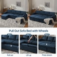 thumbnail image 4 of Sectional Couches Sofas Sleeper Bed U shape with Storage for Living Room Family Rooms Blue, 4 of 9