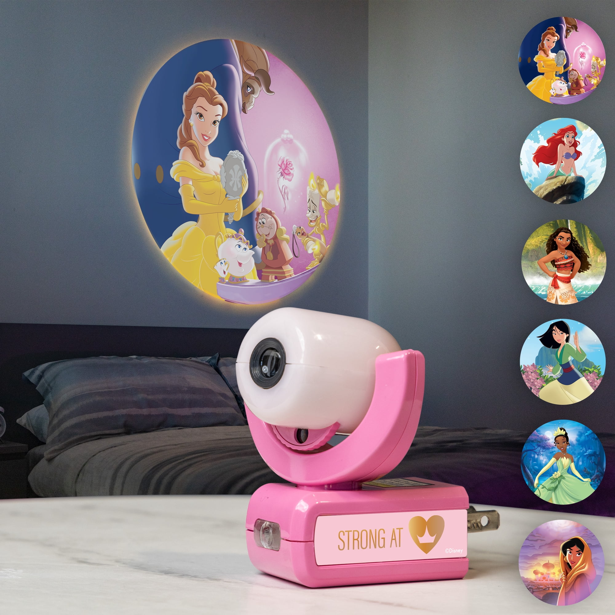 Projectables Disney Princesses 6-Image Plug-in LED Night Light, Light Sensing, 11738