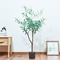 thumbnail image 2 of Maydear Artificial Olive in Pot Faux Houseplant, for Indoor Outdoor House Home Office Garden Modern Decoration Housewarming Gift, 47.2”, 2 Pack, 2 of 3