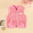 thumbnail image 4 of Faraee Baby Boys Girls Fleece Vest Zip Up Cute Bear Jackets 3 6 12 18 24 Months Fuzzy Fall Winter Warm Clothes Newborn Outwear for 2T 3T 4T Toddler Infant,Pink, 4 of 9