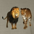 thumbnail image 2 of Wild Bobby, Wild African Lion and Cheetah, Animal Lover, Front and Back Garment-Dyed Short Sleeve Tees, Sand, Small, 2 of 3