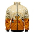 thumbnail image 2 of Chaqueta informal con cremallera y estampado 3D de Acción de Gracias de última oferta, diseño de pavo de animales de Acción de Gracias, para hombre, de manga corta, 2 of 4