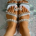 thumbnail image 5 of VerPetridure Sandals Flats for Women Vintage Lace Up Beaded Roman Sandals Slipper Flat Heel Slingback Sandals, 5 of 9
