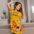 thumbnail image 3 of Gukieu Happy Halloween1 Print Women's Nightgown, A-line Round Neck Short-sleeved Nightgown Pajamas Home Wear Suitable for Home and Outing, 3 of 6