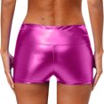 thumbnail image 2 of CHICTRY Women's Metallic Athletic Shorts Dance Tights Summer Hot Bottoms Rave Party Club Dancewear Rose M, 2 of 6