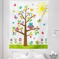 thumbnail image 1 of Cartoon Tapestry, Colorful Tree with Owl and Birds Sunny Summer Day in the Park Theme, Fabric Wall Hanging Decor for Bedroom Living Room Dorm, 5 Sizes, Multicolor, by Ambesonne, 1 of 1