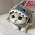 thumbnail image 3 of Pet Headband for Winter Warmth, Shark Design Dog Hat, Soft Plush Photo Prop for Small Dogs and Cats, Funny Costume for Halloween, Christmas, Parties, Head Circumference 20-28cm, 3 of 5