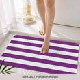 thumbnail image 6 of Purple Stripes Doormat Outdoor Entrance 18"x30", Simple Purple White Texture Absorb Moisture Dirt Door Mats, Non-Slip Rubber Backing Floor Mats Indoor, Low-Profile Front Door Rugs, 6 of 9