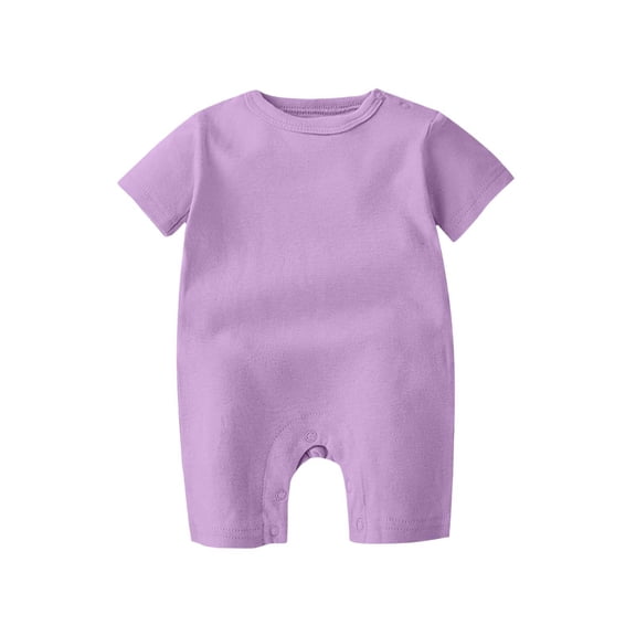 hengsof Baby Boys Solid Color Short Sleeve Bodysuit Cotton Comfort Summer Casual Breathable Romper for 0-24 Months Newborn