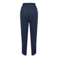 thumbnail image 5 of XFLWAM Cropped Lightweight Capri Palazzo Pants Loose Casual Solid Color Linen Elastic Cotton Loose Fit Pants Navy Blue XXL, 5 of 9