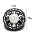 thumbnail image 4 of Womens Light Black Ring Anillo Para Mujer Stainless Steel Ring with Synthetic Pearl in White Verona, 4 of 4