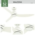 thumbnail image 5 of Hunter - Mazzini Indoor/Outdoor Ceiling Fan, Remote, 52-inch, Matte White, Casual-style, 6-speed DC Motor, Energy Star, 52830, for Porches, Bathrooms, 5 of 16