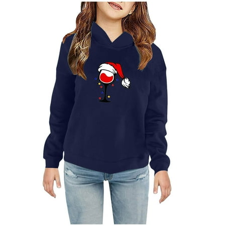 

Ganfancp Soft Material Christmas Hoodie for Toddlers & Kids - Cute Wine Glasses Print Breathable & Skin-Friendly Perfect Gift for Boys & Girls Sizes 2-7 Years Deals