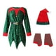 thumbnail image 2 of Disfraz de para niñas, vestido y sombrero, traje de Cosplay, disfraz de Navidad para niños y medias para accesorios fotográficos de actuación 140 a 150 cm Yinane  Disfraz de elfa para niñas, 2 of 8
