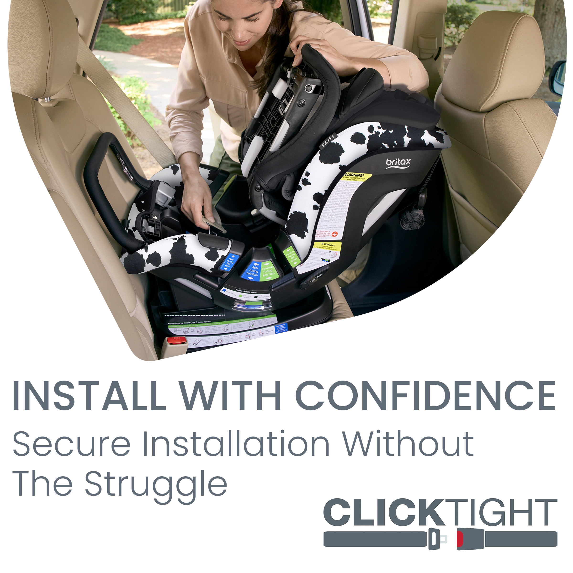 Britax Poplar S Convertible Car Seat, Cowmooflage