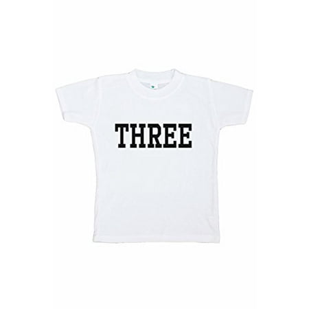 

7 ate 9 Apparel Kids Three Birthday T-Shirt White