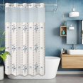 thumbnail image 6 of No Hook Spring Floral Shower Curtain with Snap in Liner Set, Watercolor Flowers Bows Bohemia Beige Waterproof Fabric Bathroom Curtains with See Through Top Window, Hotel Style Small 36 x 72 Inch, 6 of 9